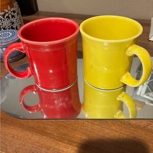 Fiestaware Red and Yellow Mug Duo